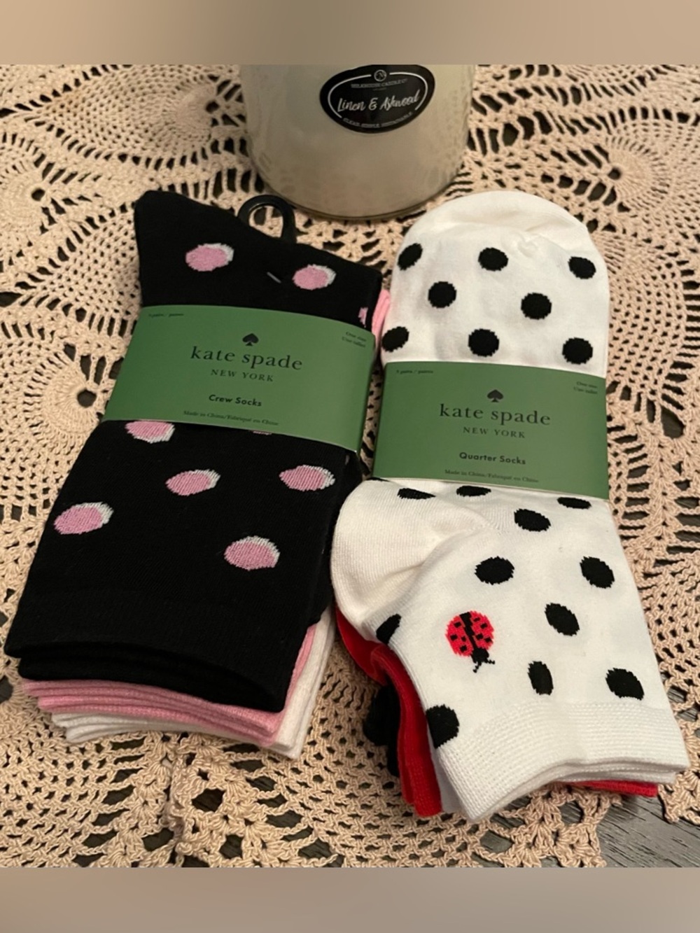 kate spade 2- (3) pack of socks